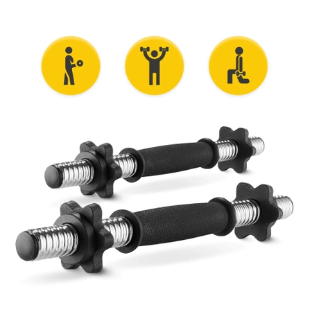 Barbell scurt pentru haltere cu cleme 35 cm 2 buc.