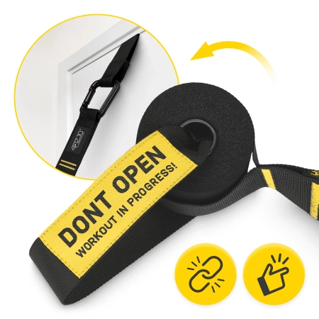 Inele de gimnastică pentru tracțiuni cu ABS, negru și galben