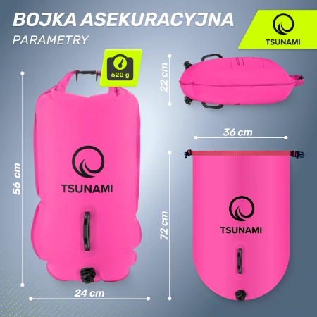 Geamandură de înot, gonflabilă + buzunar uscat 2 în 1 TSUNAMI
