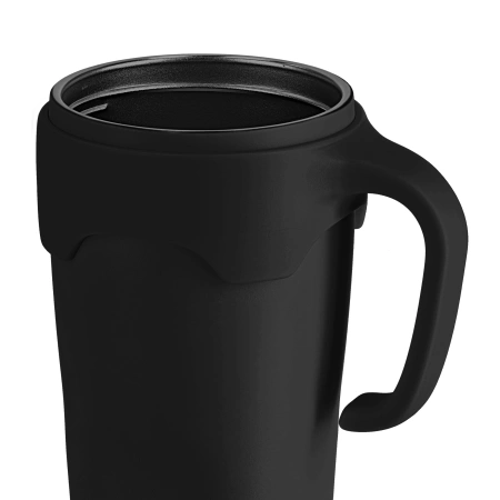 Cană termică cu pai 650 ml negru