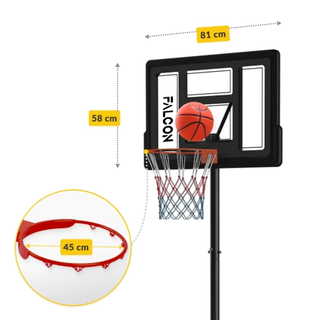 Coș de baschet reglabil de sine stătător FALCON JUNIOR 2