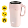 Cană termică cu pai 650 ml roz