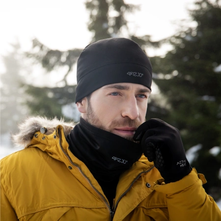 Set termic unisex – pălărie neagră + set snood, mărime universală
