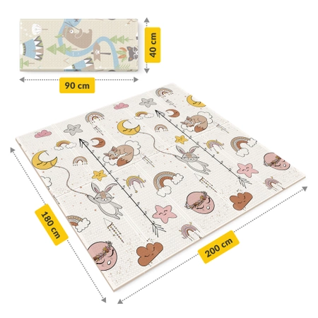 Covoraș educațional pliabil XXL „Boho dream” 200 x 180 cm