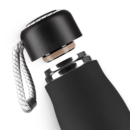 Sticlă termică de 540 ml cu curea negru