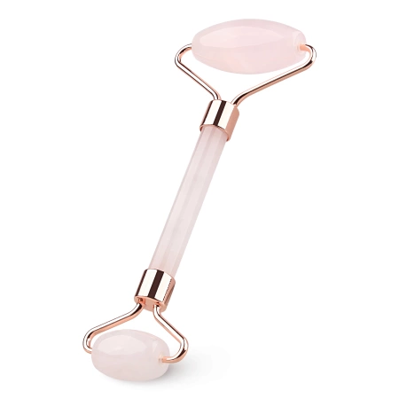 Roller facial din cuarț roz natural