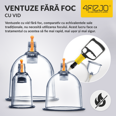 Ventuze chinezești cu vacuum, set 24 bucăți