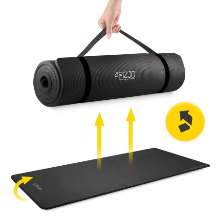 Saltea pentru fitness și yoga NBR 190 × 100 × 1,5 cm, neagră