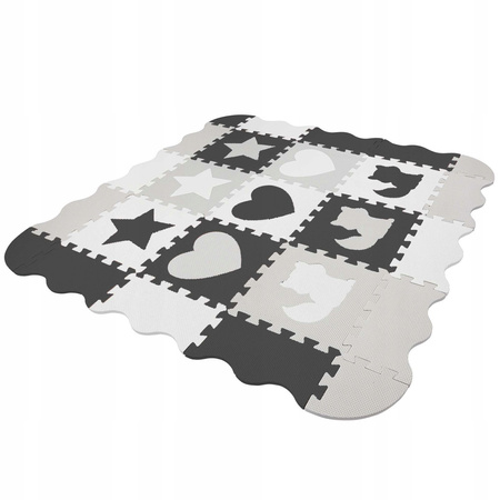 Covor puzzle educațional pentru copii 120 x 120 cm gri