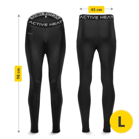 Lenjerie termică unisex – set negru compus dintr-un tricou și pantaloni, mărimea L