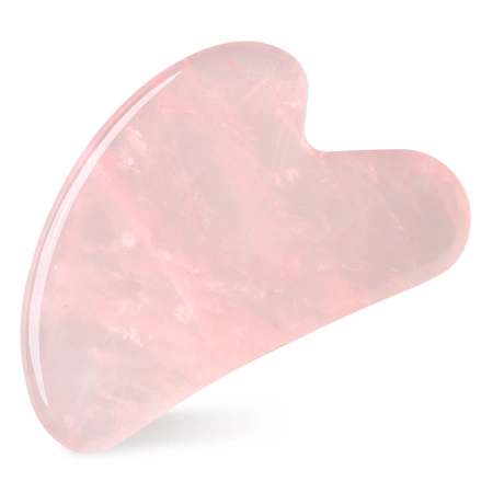 Piatra Gua Sha canelată din cuarț roz natural