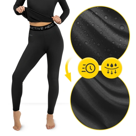 Set de îmbrăcăminte termică unisex – set negru 5-în-1, mărime L